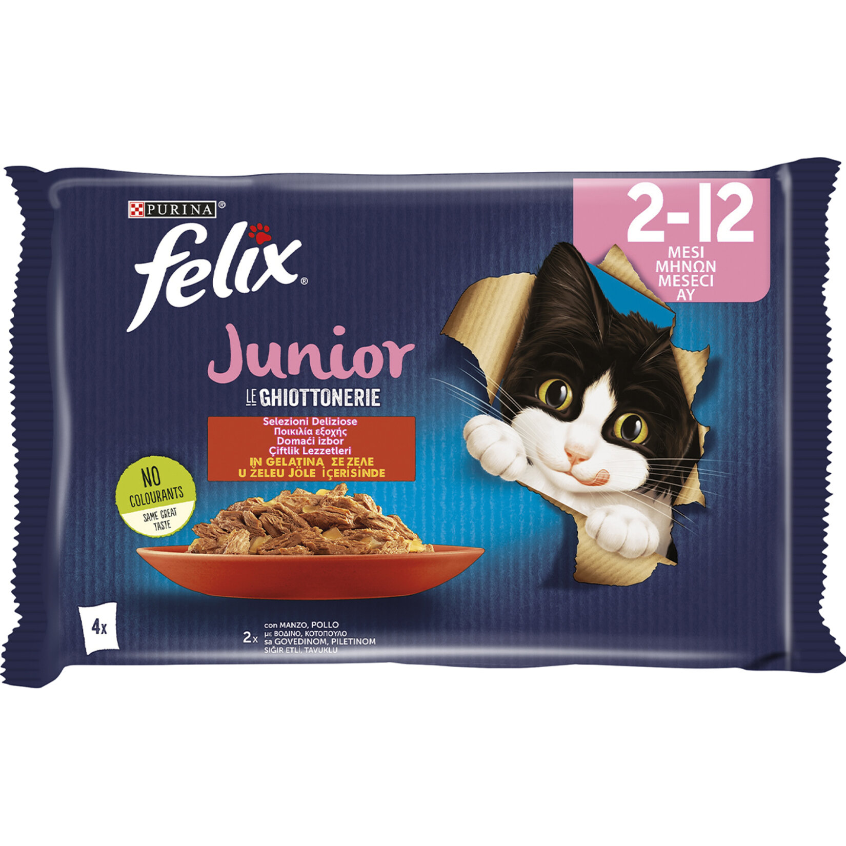 Felix Avantajlı Paket  Junior Sığır Etli Tavuklu 4 x 85 G